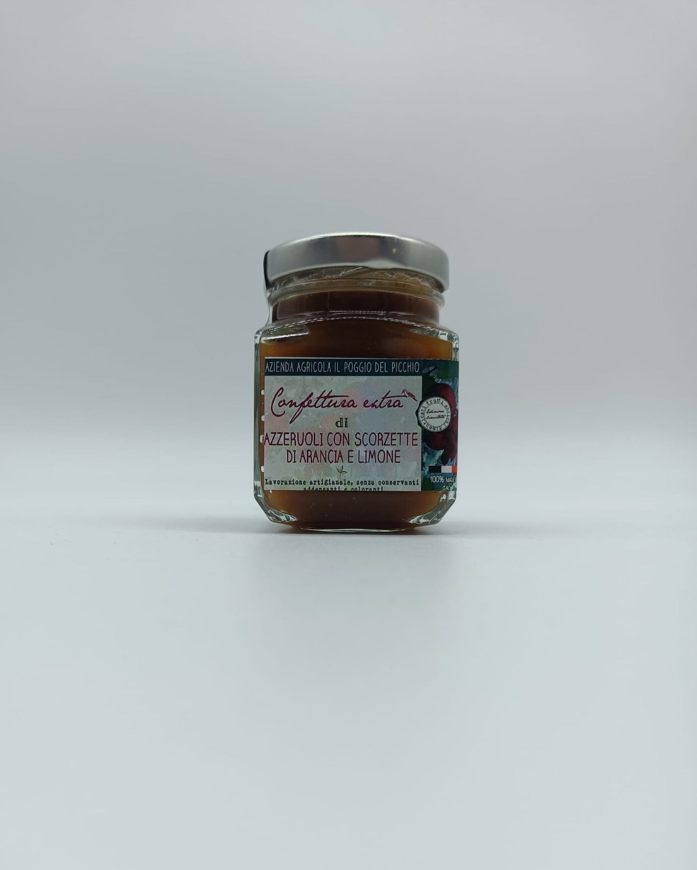 Confettura artigianale extra di azzeruoli con scorzette di arancia e limone 110 g - Azienda Agricola Poggio del Picchio