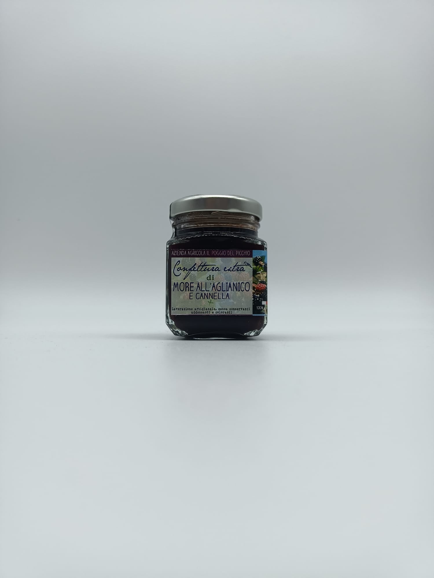 Confettura artigianale extra di More all'Aglianico e cannella 110 g - Azienda Agricola Poggio del Picchio